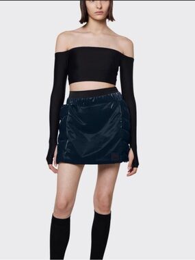 Rains Small loop mini skirt ink navy blue quilted